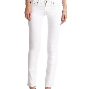 AG Jeans The Stilt Cigarette White Cropped Pants